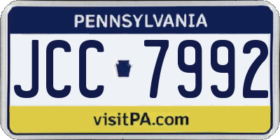 PA license plate JCC7992