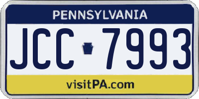 PA license plate JCC7993