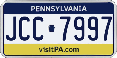 PA license plate JCC7997