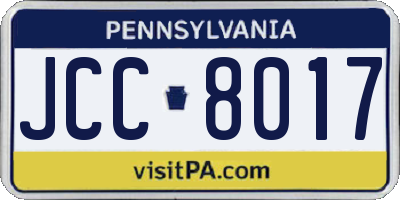 PA license plate JCC8017