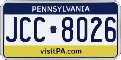 PA license plate JCC8026