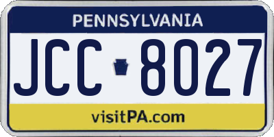 PA license plate JCC8027