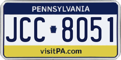 PA license plate JCC8051