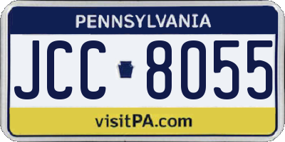 PA license plate JCC8055