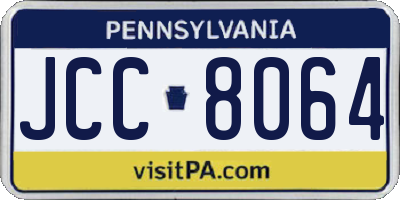 PA license plate JCC8064