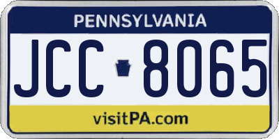 PA license plate JCC8065