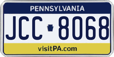 PA license plate JCC8068