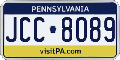 PA license plate JCC8089