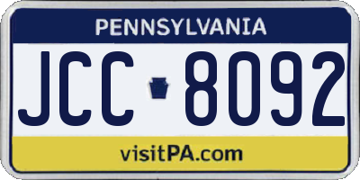 PA license plate JCC8092