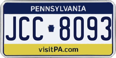 PA license plate JCC8093