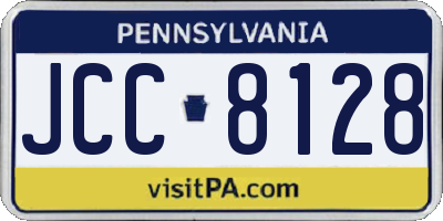 PA license plate JCC8128