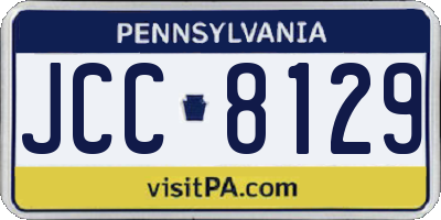 PA license plate JCC8129