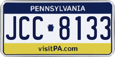 PA license plate JCC8133