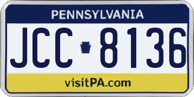 PA license plate JCC8136
