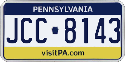 PA license plate JCC8143