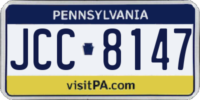 PA license plate JCC8147