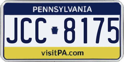 PA license plate JCC8175