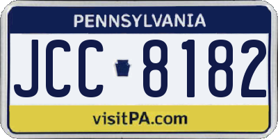 PA license plate JCC8182