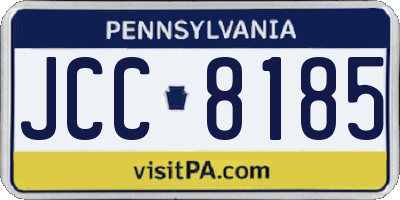 PA license plate JCC8185