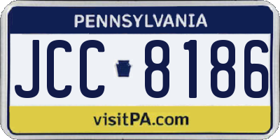 PA license plate JCC8186