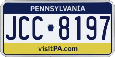 PA license plate JCC8197
