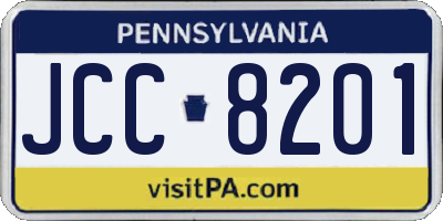 PA license plate JCC8201
