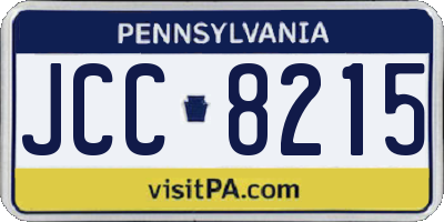 PA license plate JCC8215