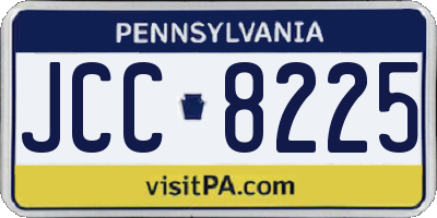 PA license plate JCC8225