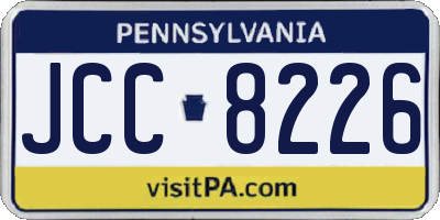 PA license plate JCC8226