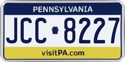 PA license plate JCC8227