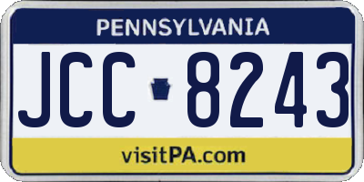 PA license plate JCC8243