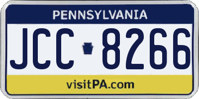 PA license plate JCC8266