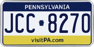PA license plate JCC8270