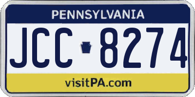 PA license plate JCC8274