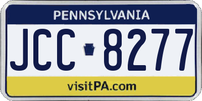 PA license plate JCC8277