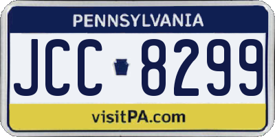 PA license plate JCC8299