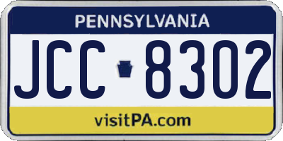 PA license plate JCC8302