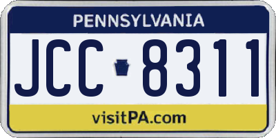 PA license plate JCC8311