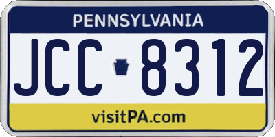 PA license plate JCC8312