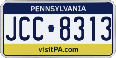 PA license plate JCC8313