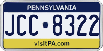 PA license plate JCC8322