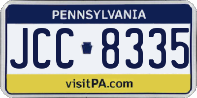 PA license plate JCC8335