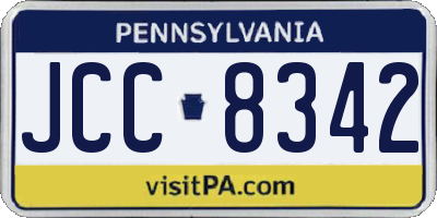 PA license plate JCC8342