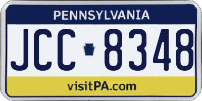 PA license plate JCC8348