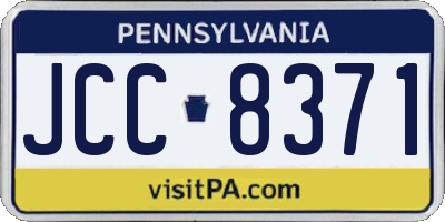 PA license plate JCC8371