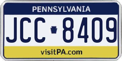 PA license plate JCC8409