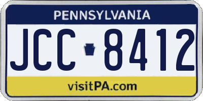 PA license plate JCC8412