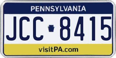 PA license plate JCC8415