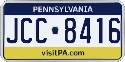 PA license plate JCC8416
