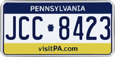 PA license plate JCC8423
